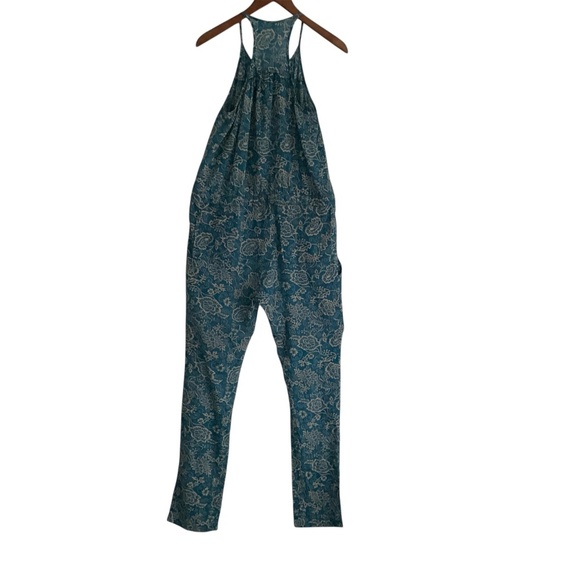 Isabel Marant Etoile Jumpsuit XS( 34) Blue/Tan Floral All Over Print Boho Chic - Picture 1 of 15